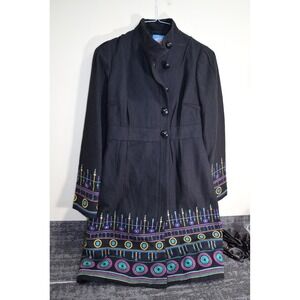 Anthropologie Plenty Tracy Reese SPINDLES Wool Dress Coat WOMENS 6 Steam Punk